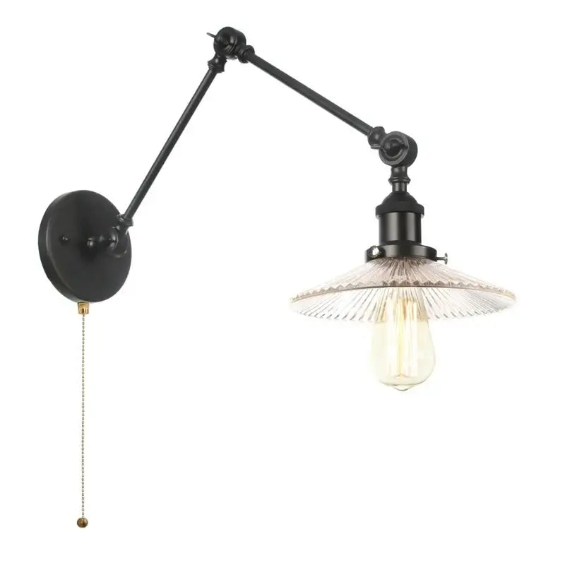 Black Faceted Glass Wall Light