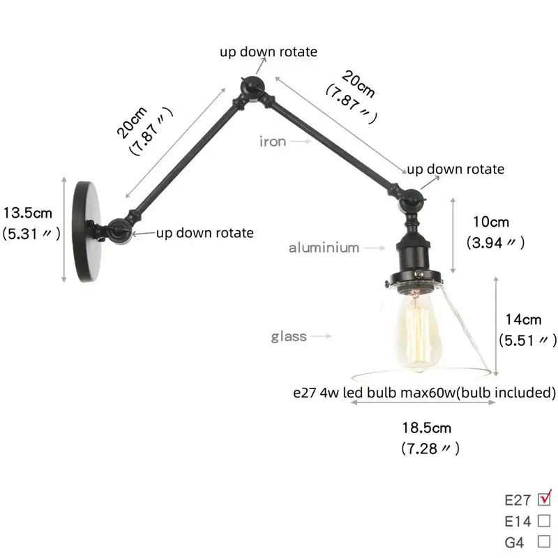 Black Faceted Glass Wall Light
