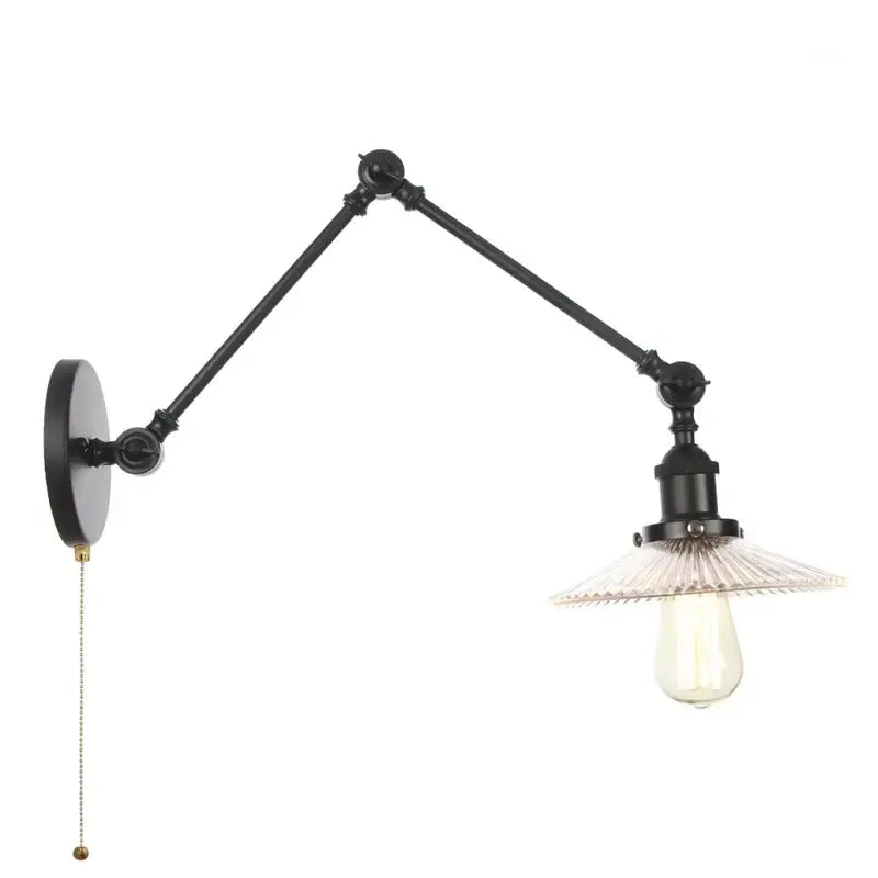 Black Faceted Glass Wall Light