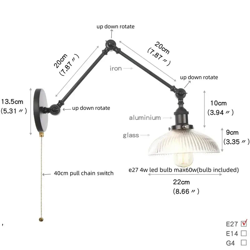 Black Faceted Glass Wall Light