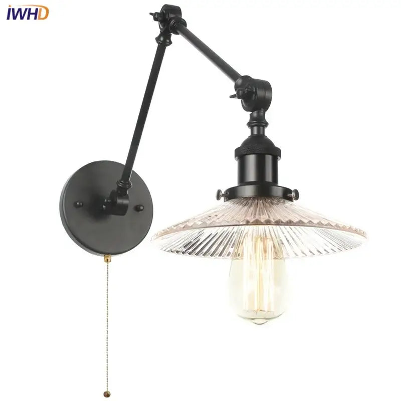 Black Faceted Glass Wall Light