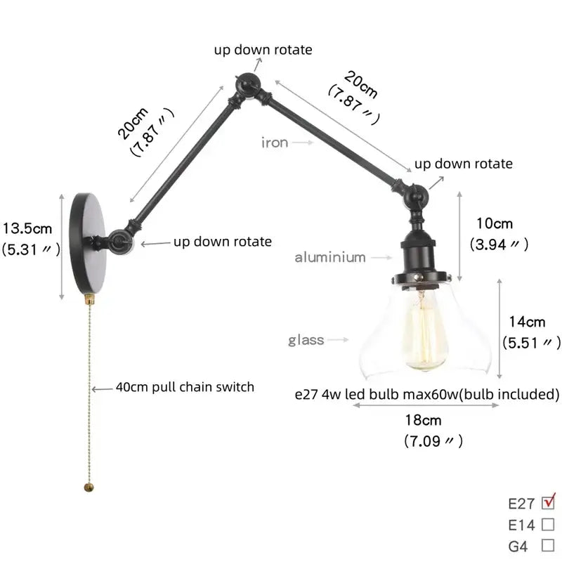 Black Faceted Glass Wall Light