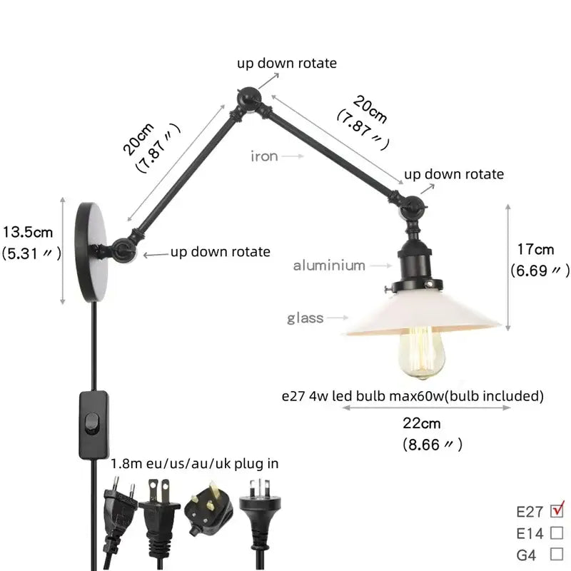 Black Faceted Glass Wall Light