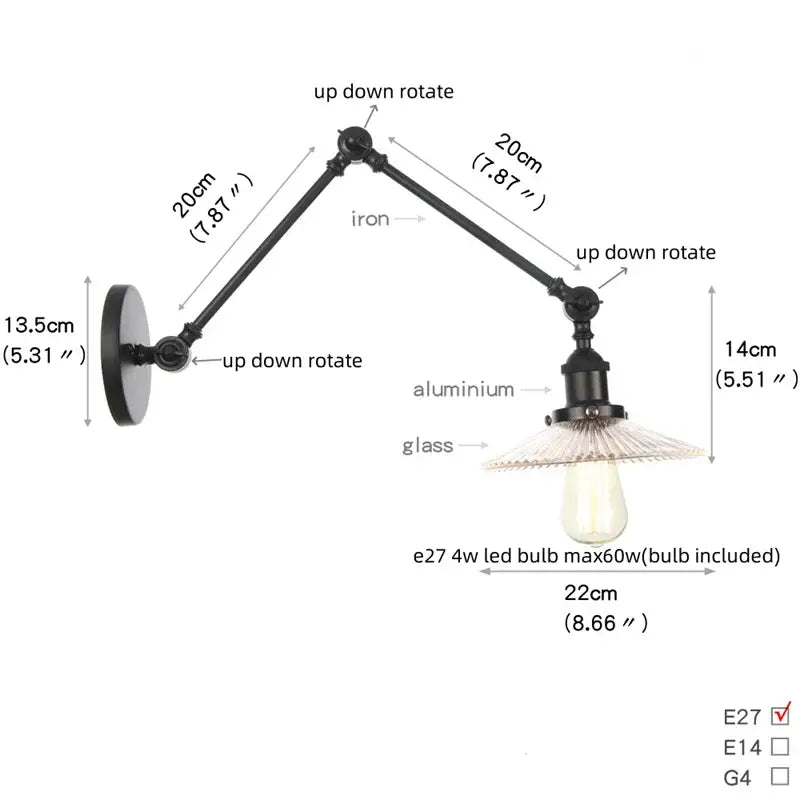 Black Faceted Glass Wall Light
