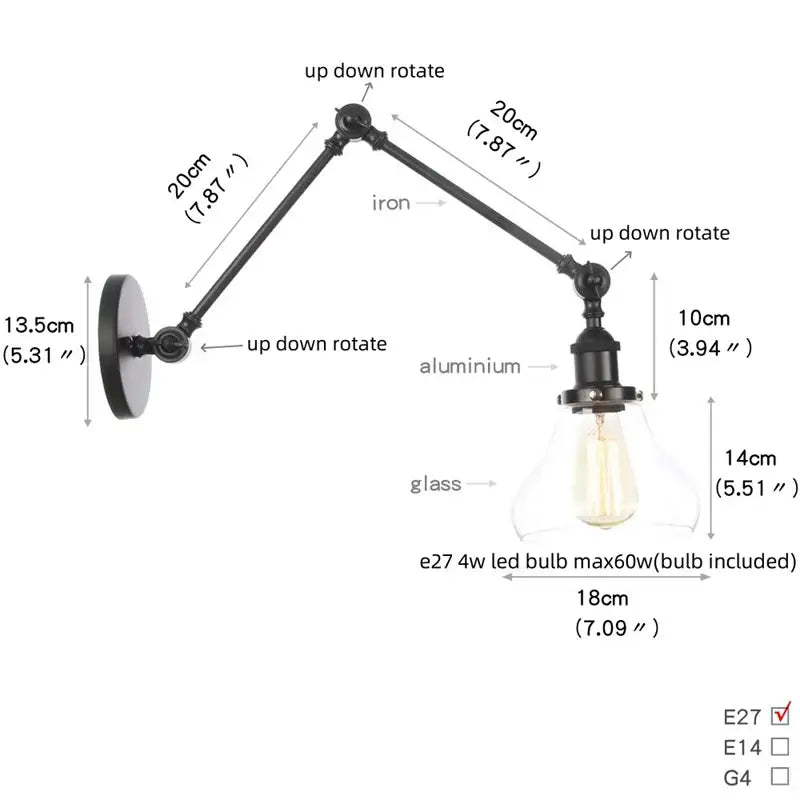 Black Faceted Glass Wall Light