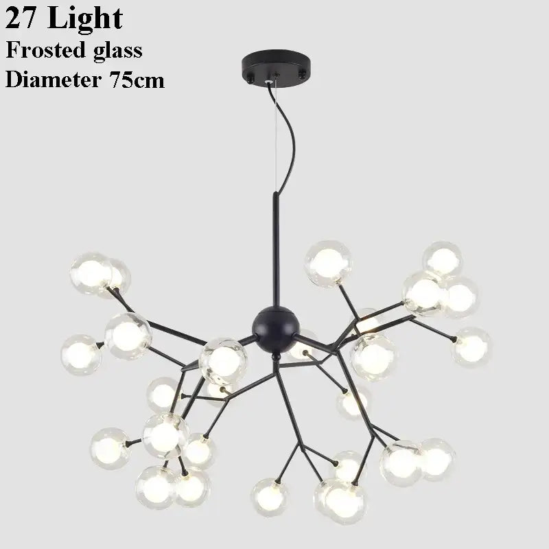 Black Firefly Glass Chandelier Up To 36 Lights