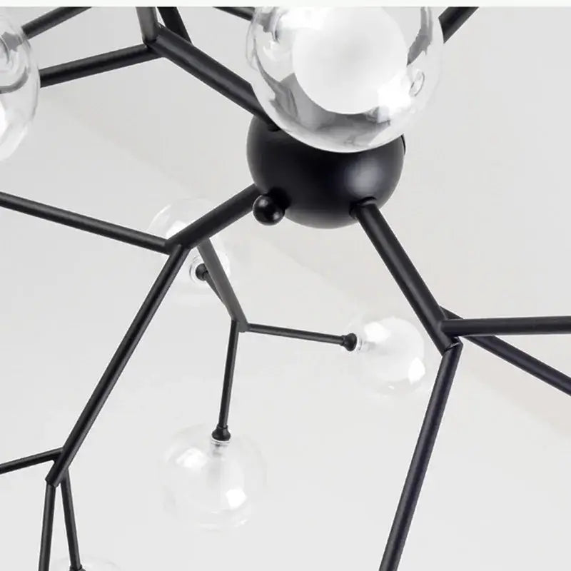 Black Firefly Glass Chandelier Up To 36 Lights