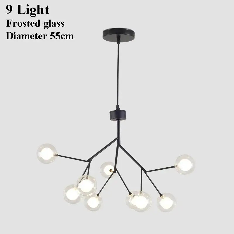 Black Firefly Glass Chandelier Up To 36 Lights