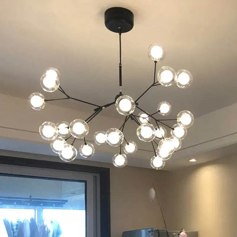 Black Firefly Glass Chandelier Up To 36 Lights
