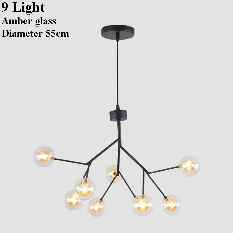 Black Firefly Glass Chandelier Up To 36 Lights