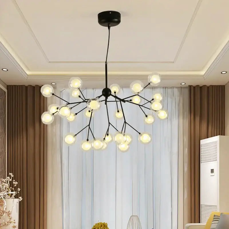 Black Firefly Glass Chandelier Up To 36 Lights