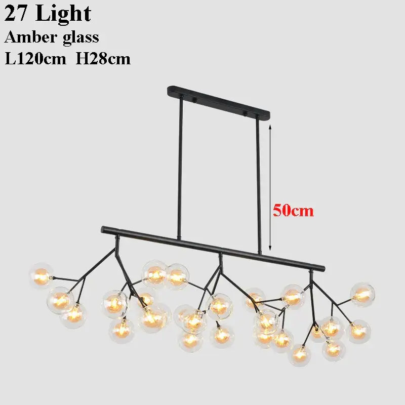 Black Firefly Glass Chandelier Up To 36 Lights