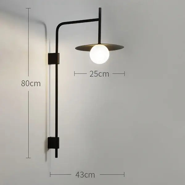 Black Minimalist Disc Wall Sconce