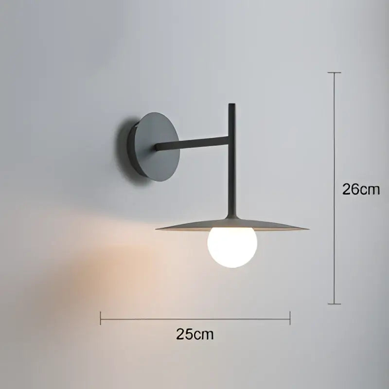 Black Minimalist Disc Wall Sconce