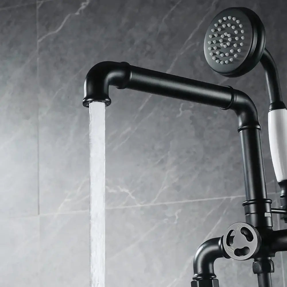 Black Dual Handle Faucet for Industrial Bathroom