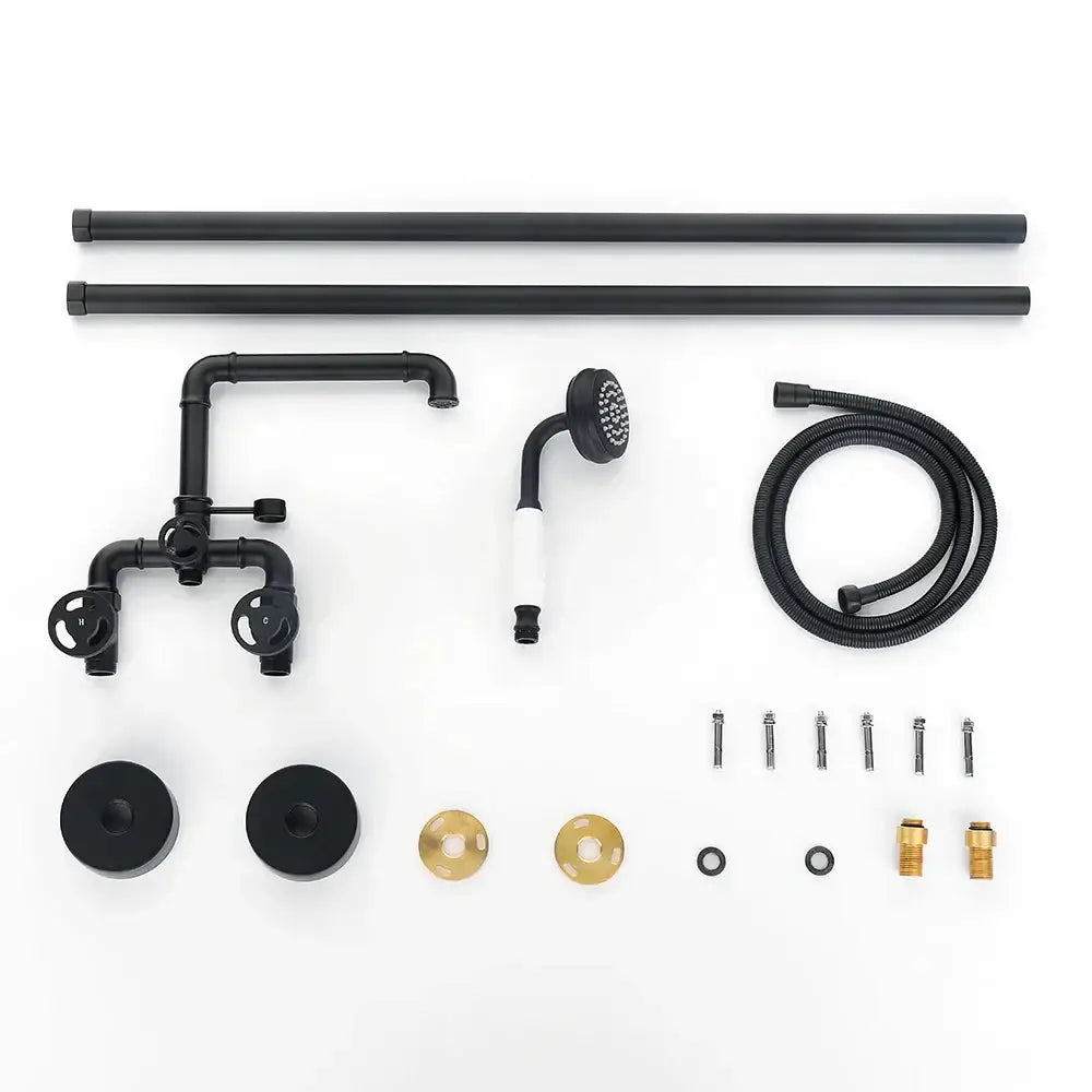 Black Dual Handle Faucet for Industrial Bathroom