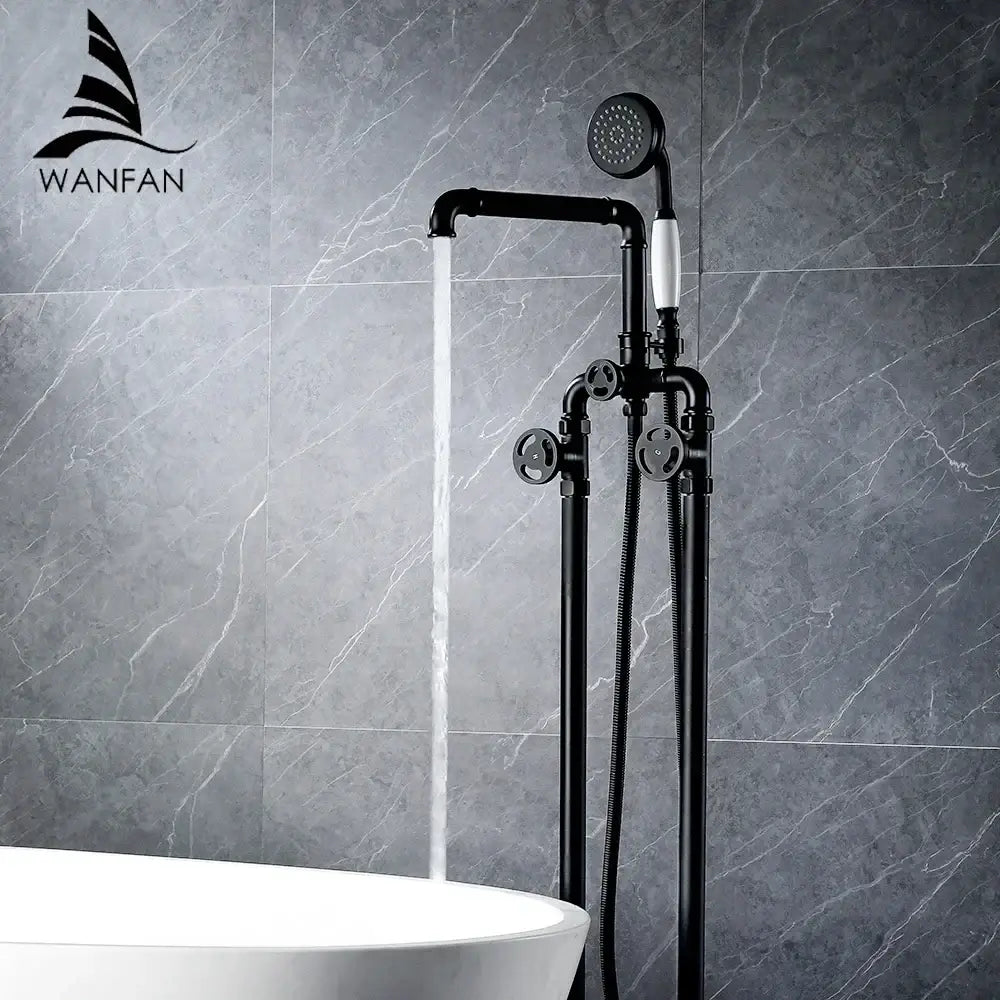 Black Dual Handle Faucet for Industrial Bathroom