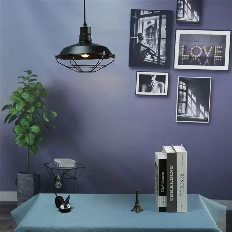 Black Iron Cage Chandelier for Dining Areas