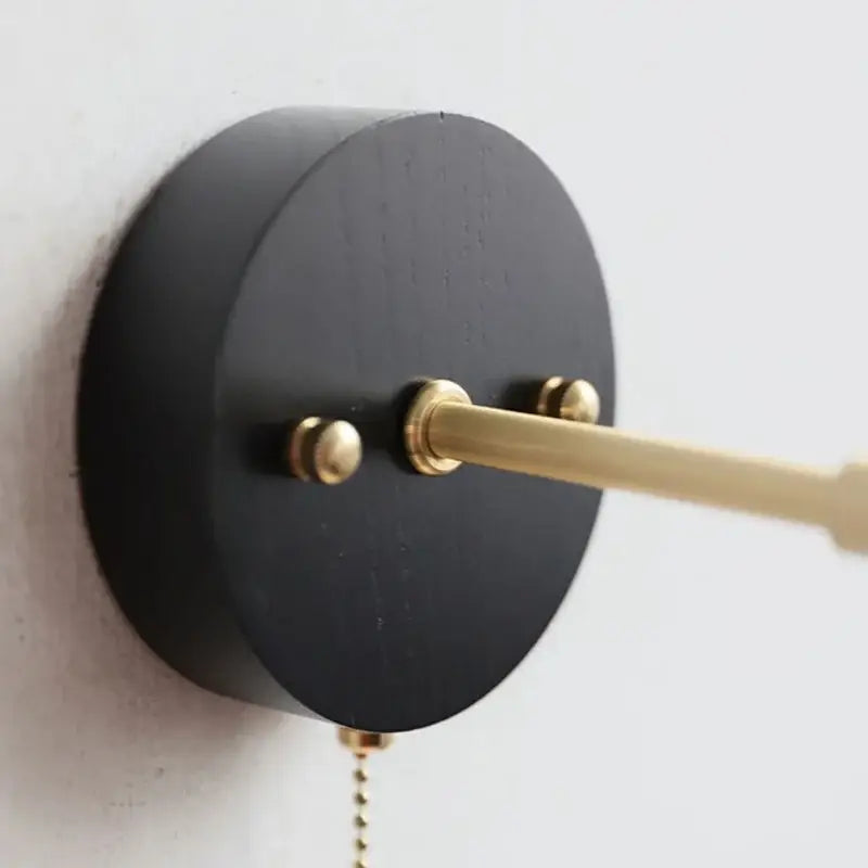 Black Wood Pull Sconce
