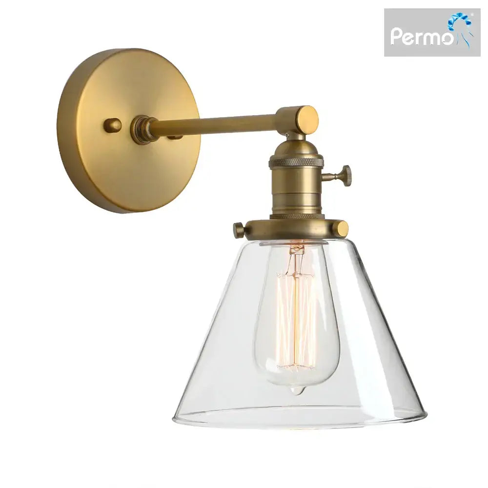 Black Iron Glass Wall Sconce