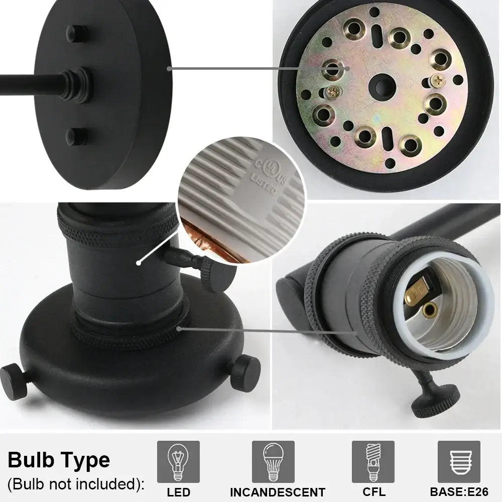 Black Iron Glass Wall Sconce