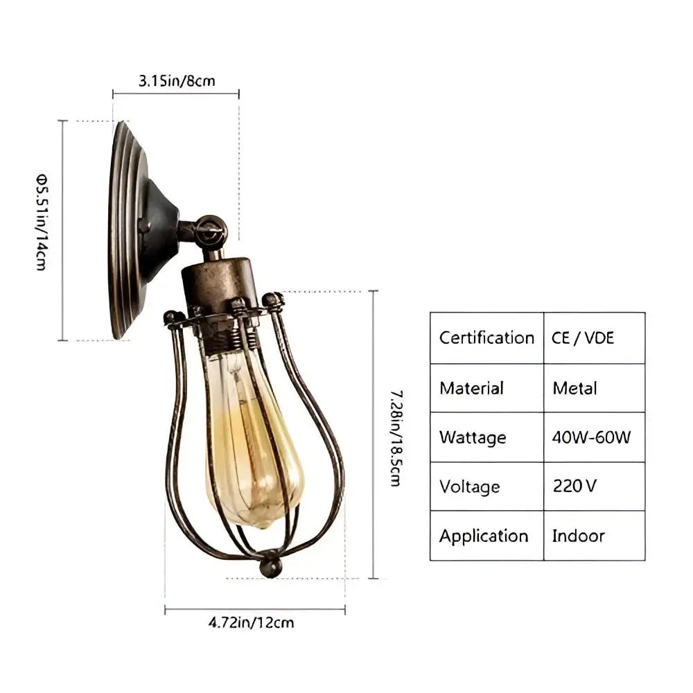 Brass Cage Wall Sconce