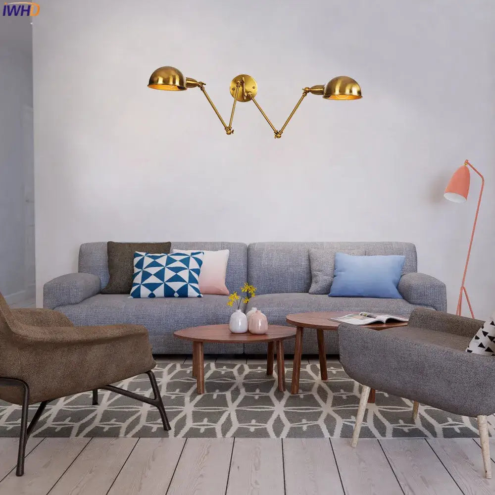 Brass Dual Head Wall Sconce