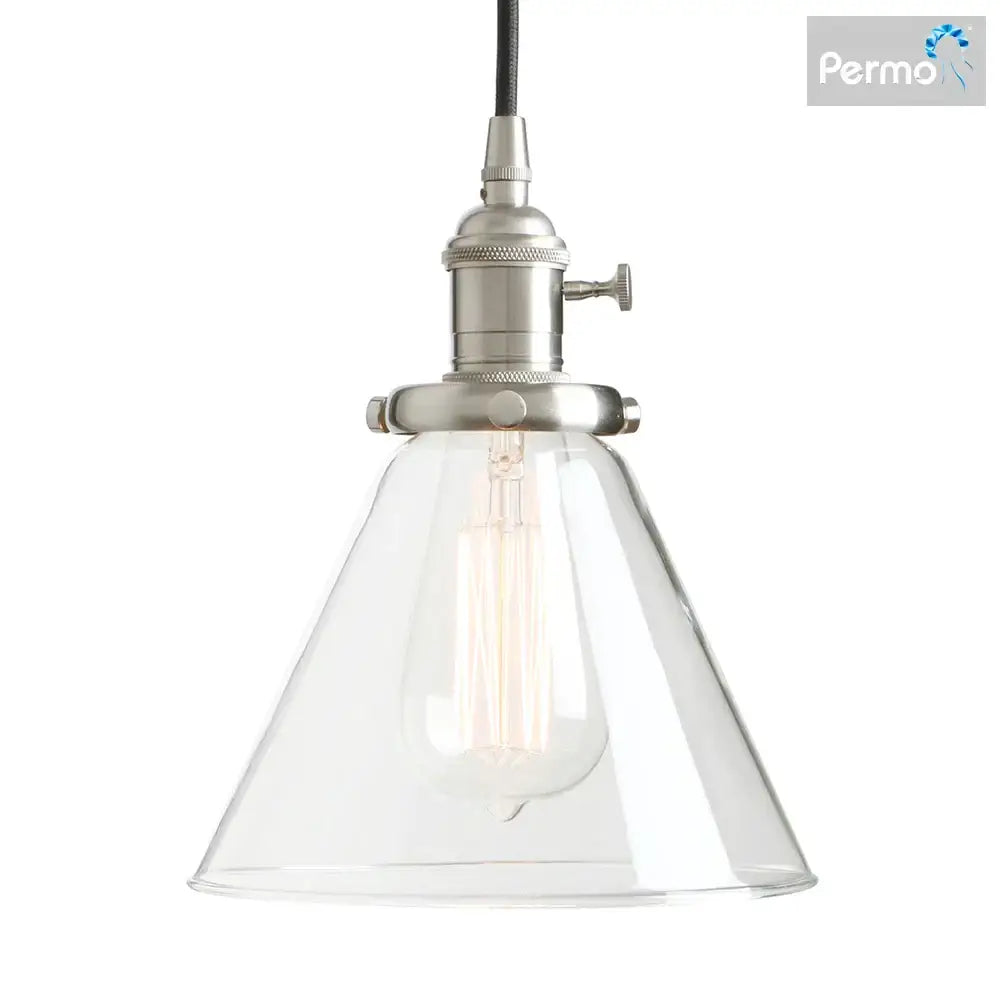 Brass Glass Funnel Kitchen Pendant Light