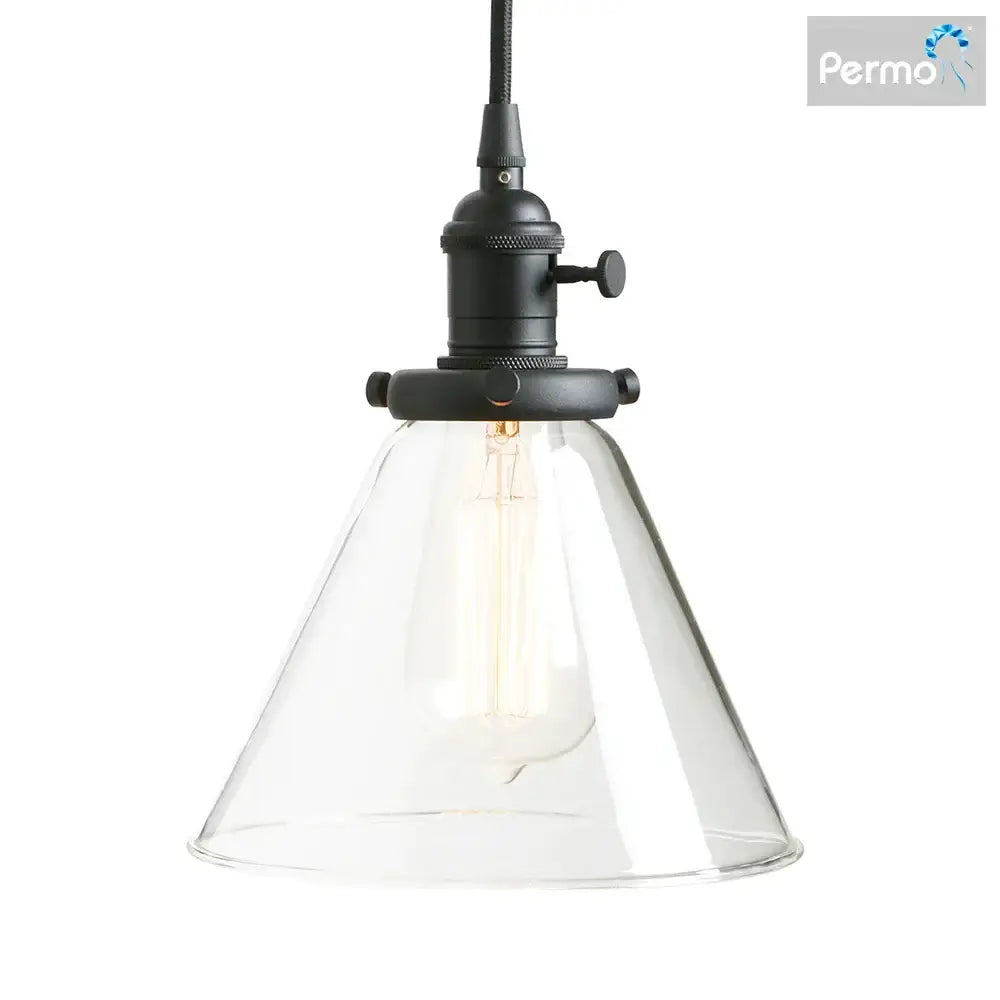 Brass Glass Funnel Kitchen Pendant Light