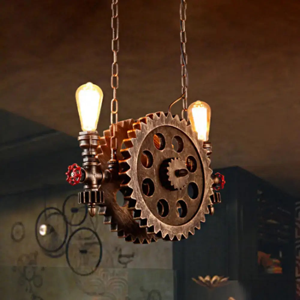 Brass Gear Pendant Light