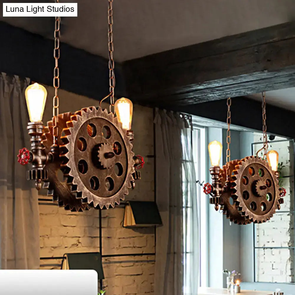 Brass Gear Pendant Light