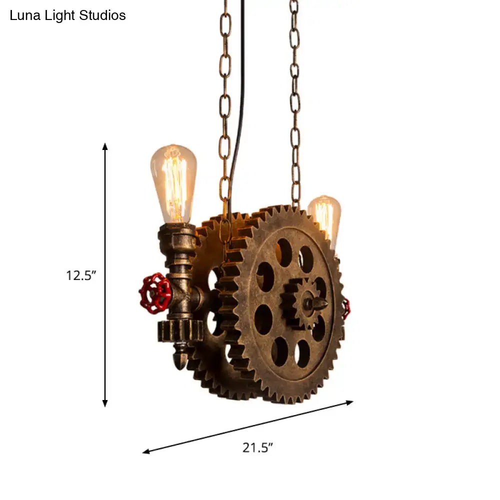 Brass Gear Pendant Light