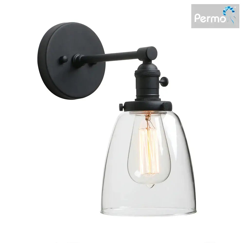 Brass Glass Wall Sconce for Kitchen and Living Area