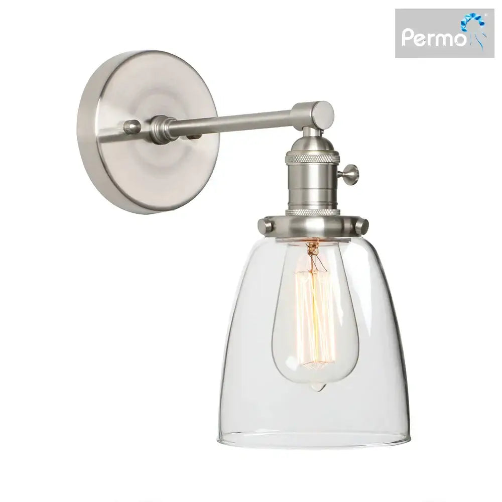 Brass Glass Wall Sconce for Kitchen and Living Area