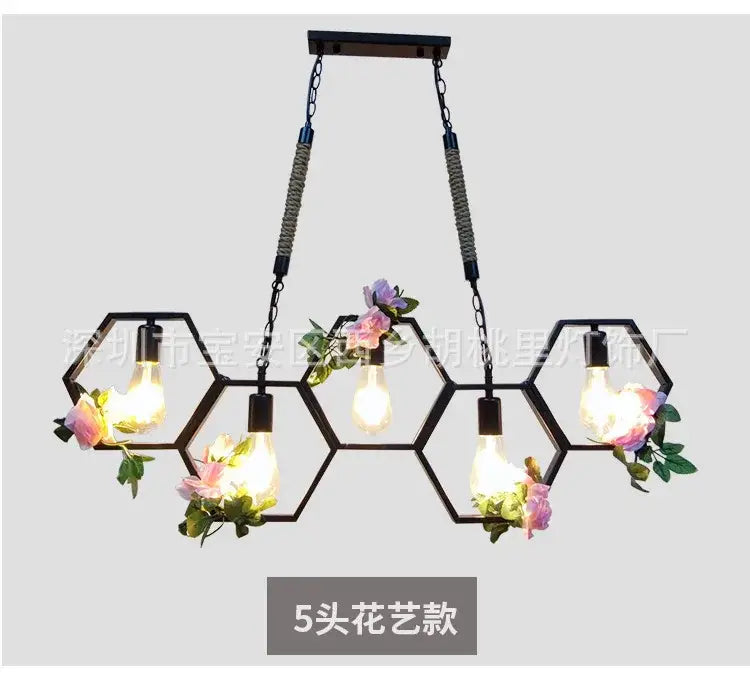Brass Hexagonal Pendant Light