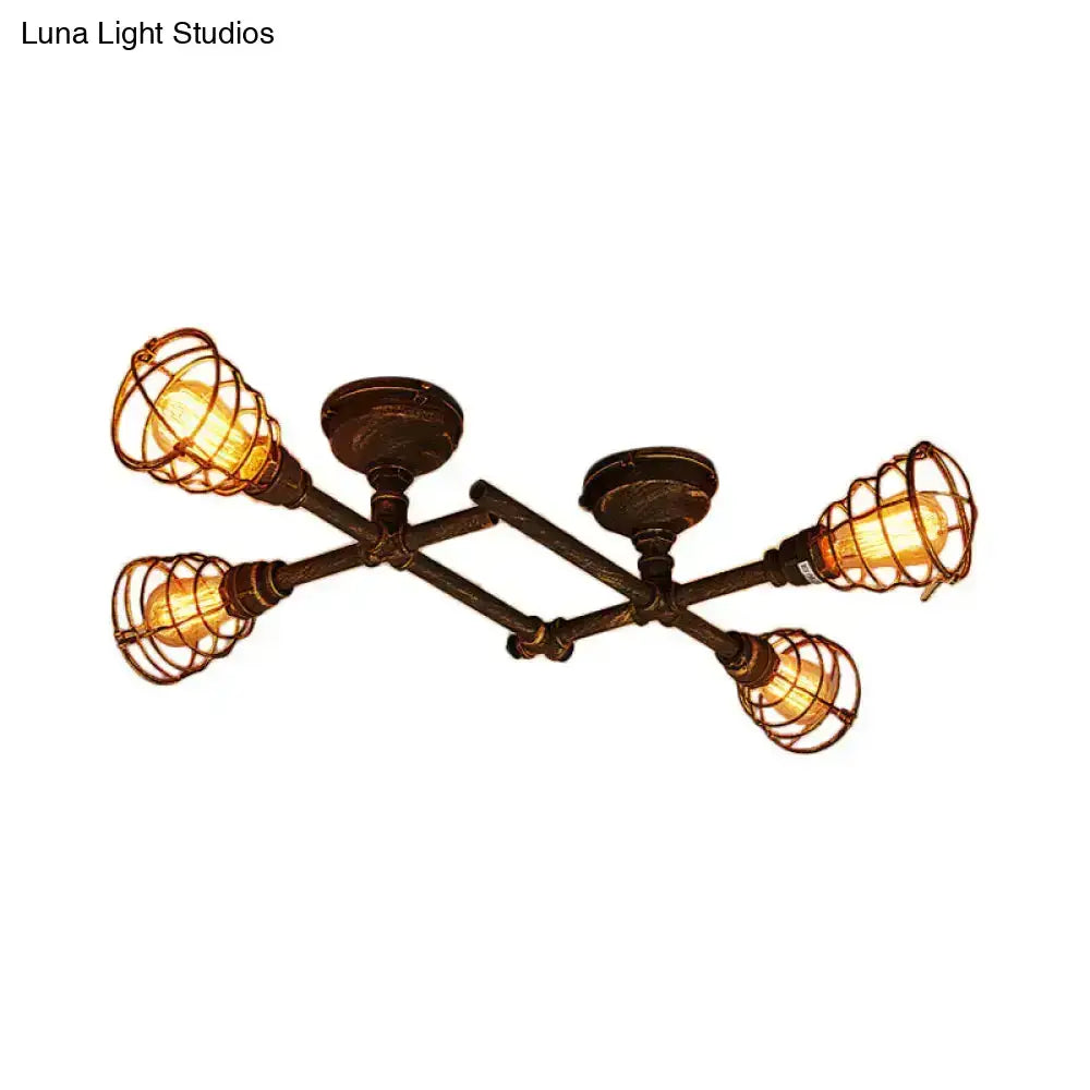 Brass Piping Ceiling Light