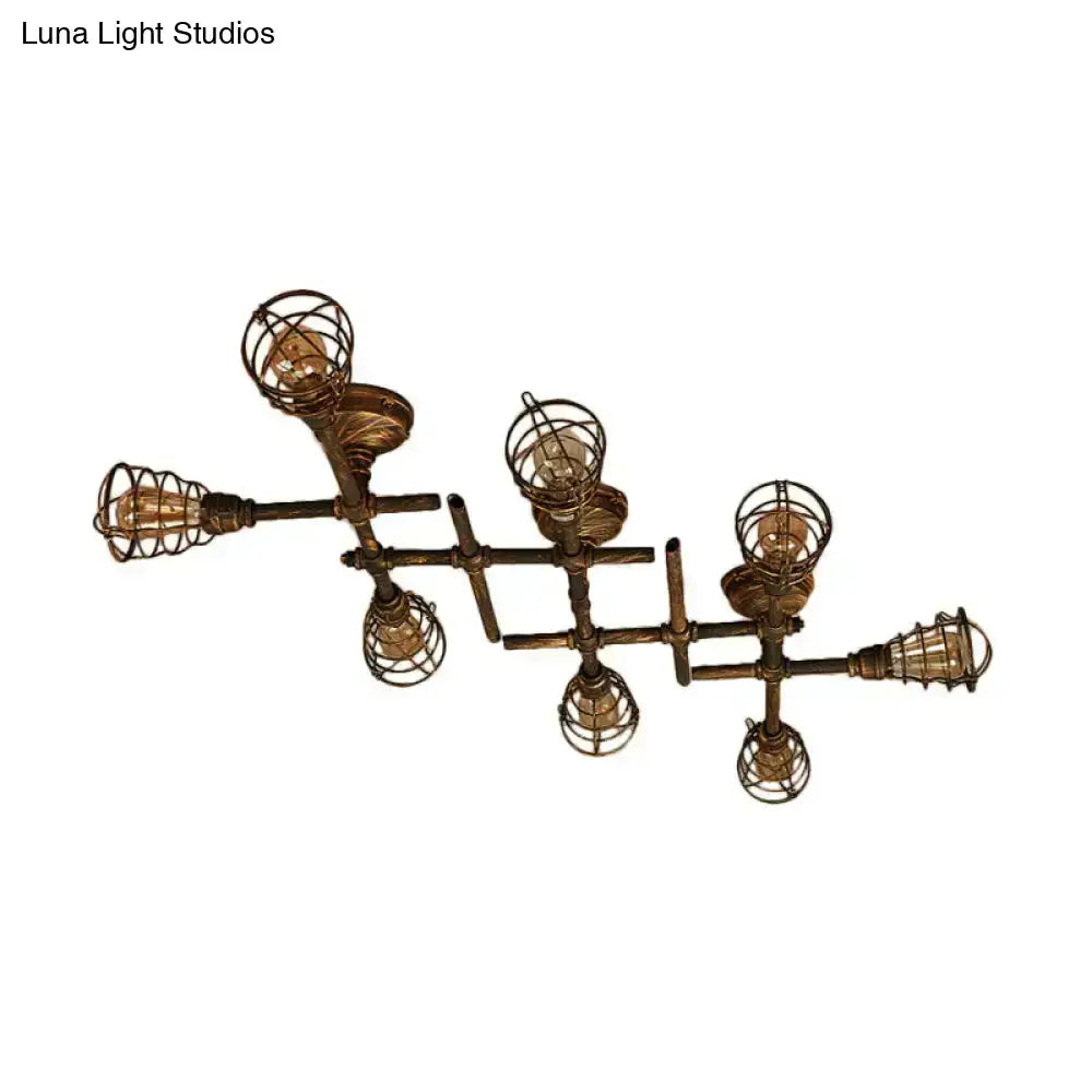 Brass Piping Ceiling Light