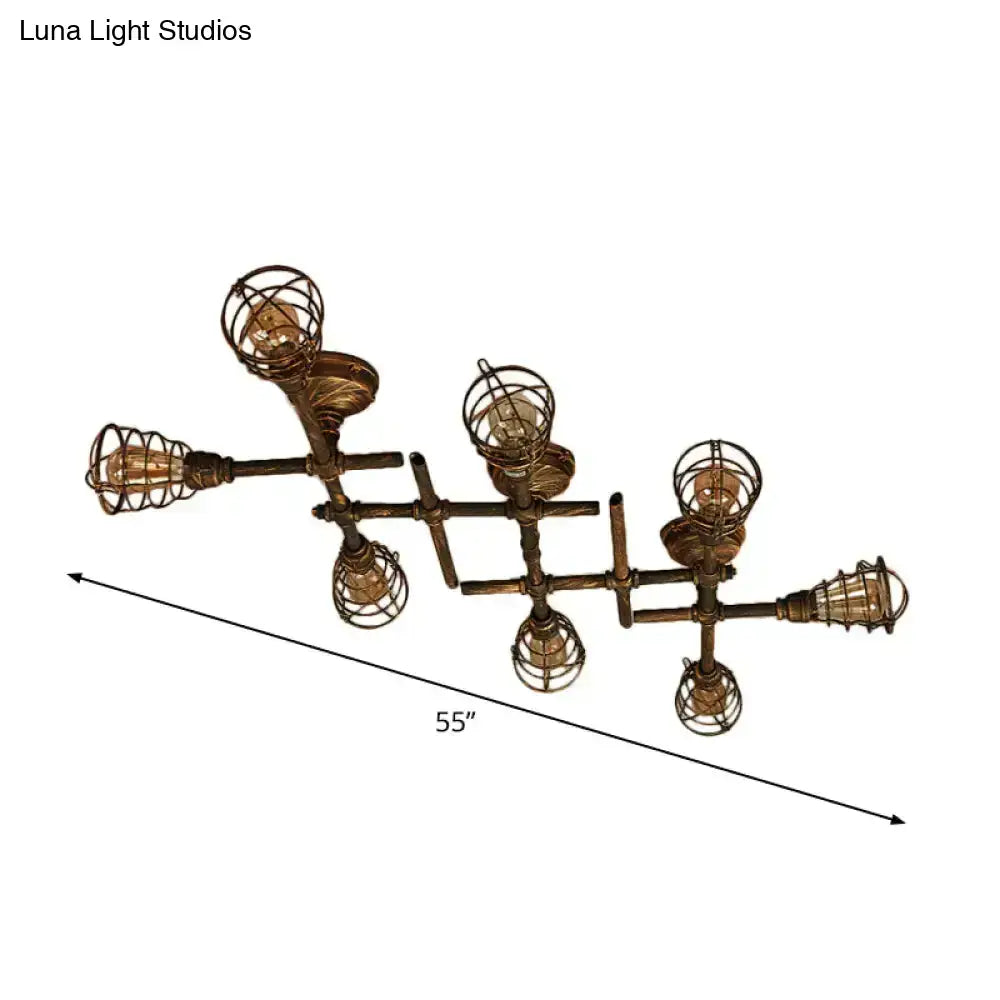 Brass Piping Ceiling Light