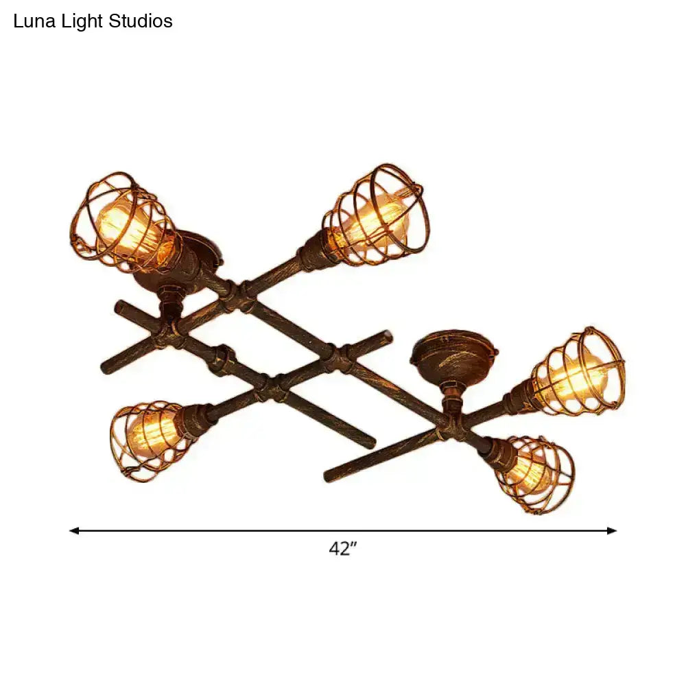 Brass Piping Ceiling Light