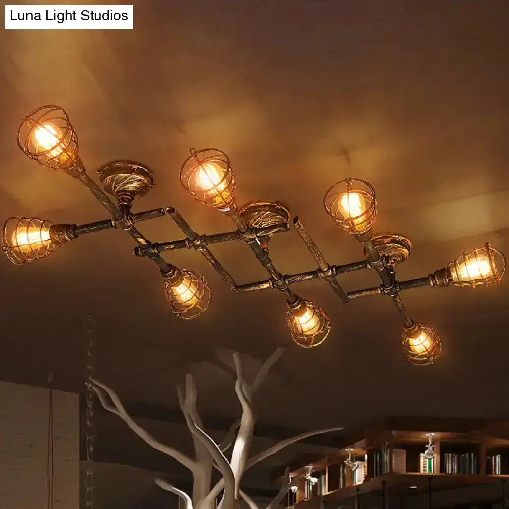 Brass Piping Ceiling Light