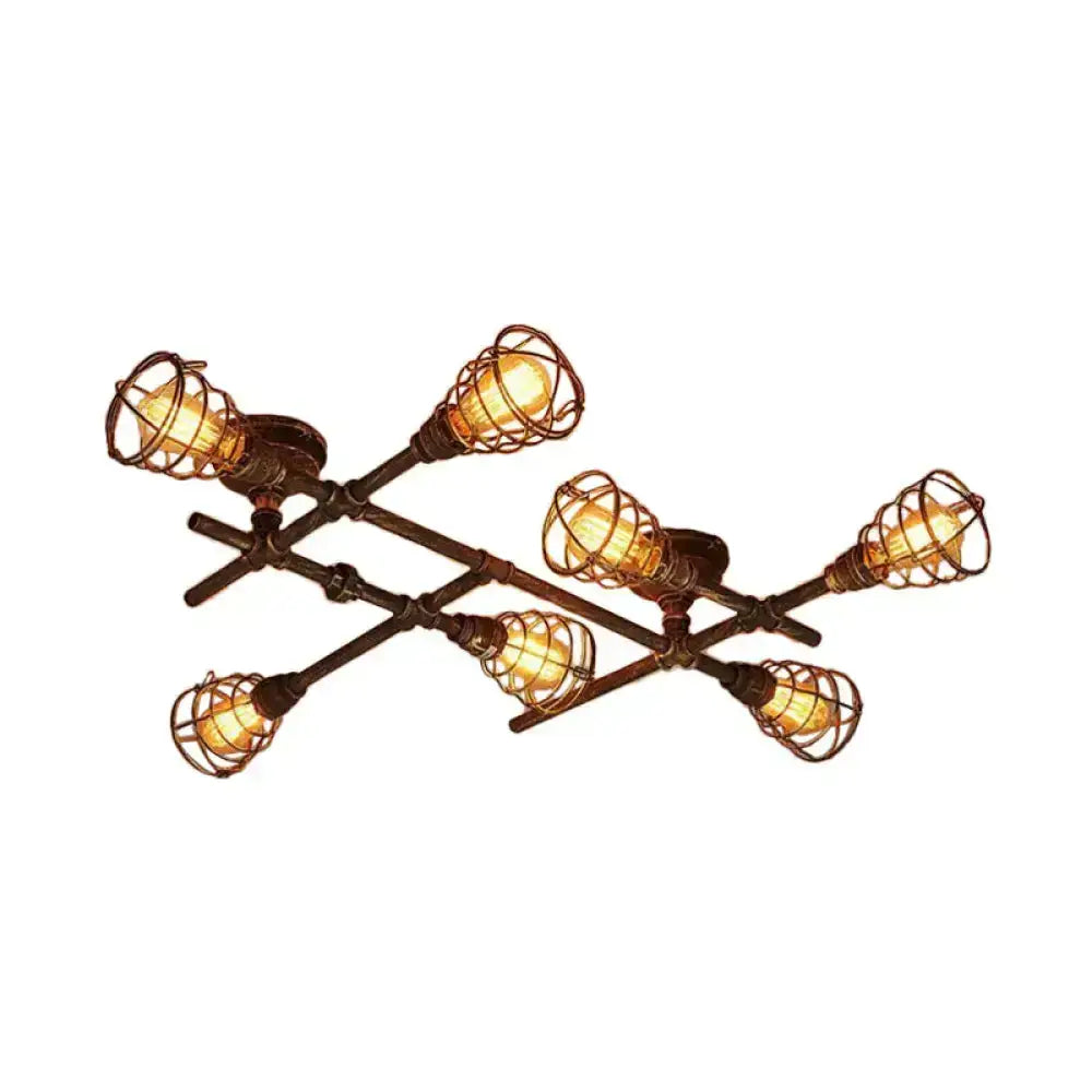 Brass Piping Ceiling Light