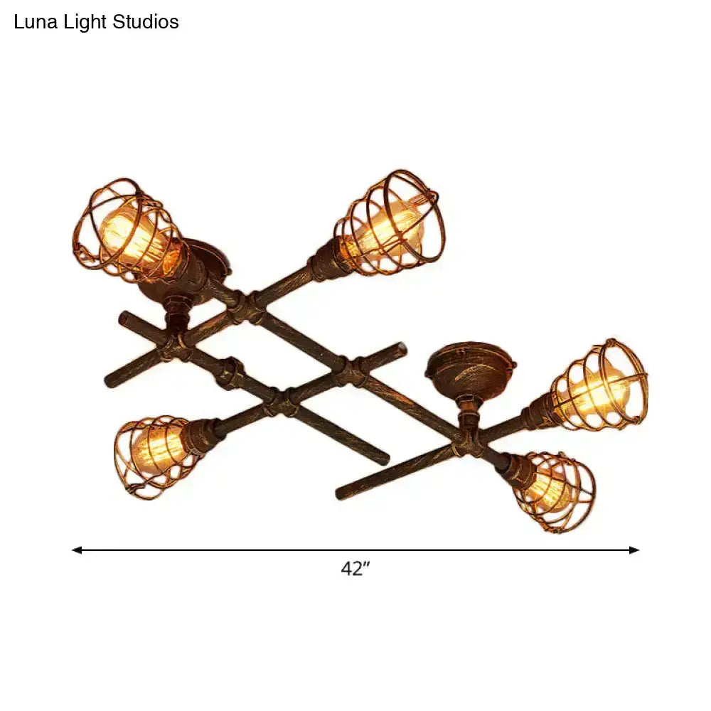 Brass Piping Ceiling Light