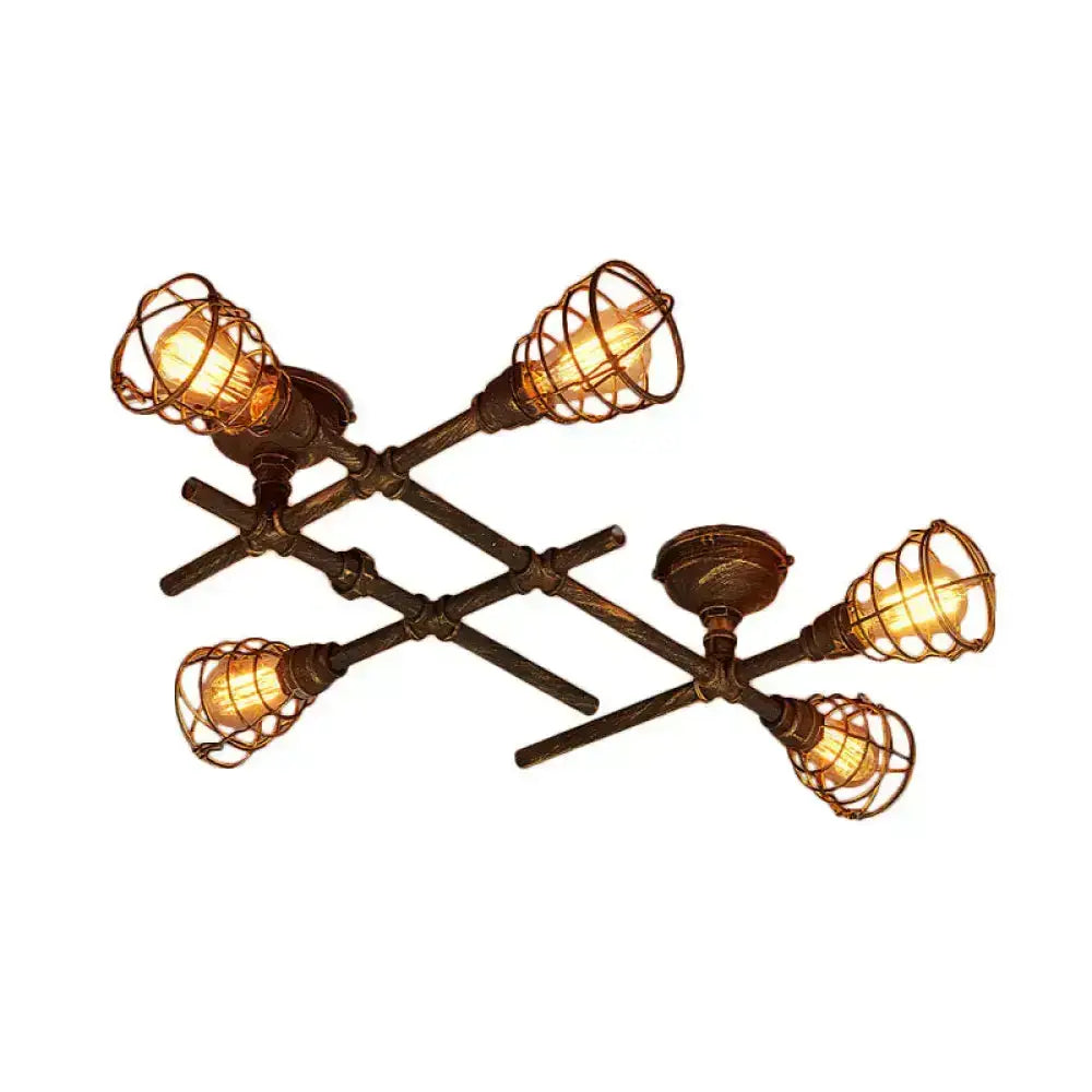 Brass Piping Ceiling Light