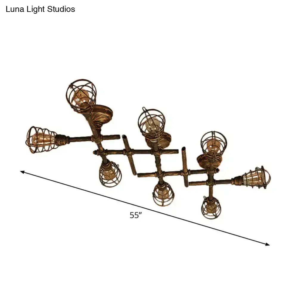 Brass Piping Ceiling Light
