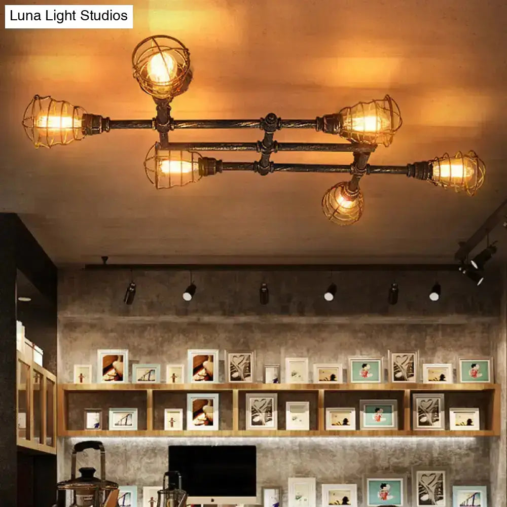 Brass Piping Ceiling Light