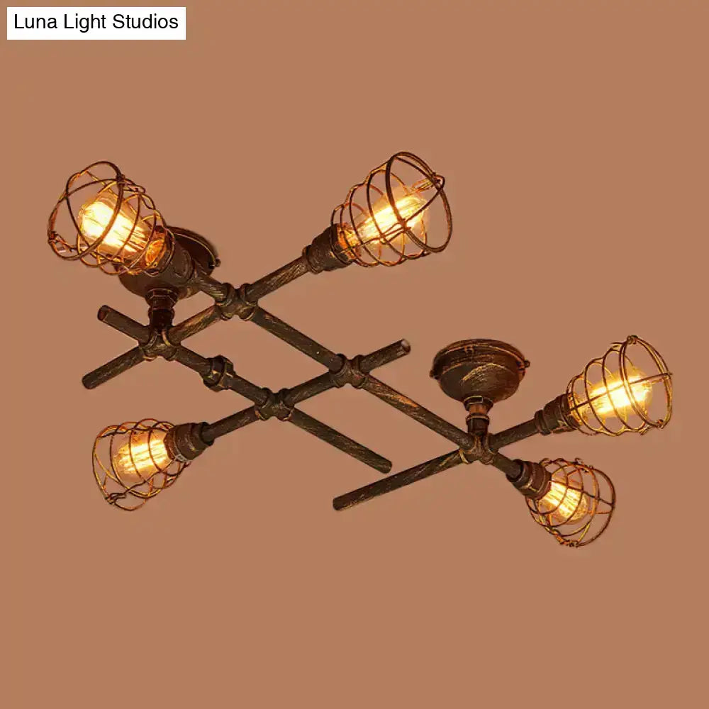 Brass Piping Ceiling Light