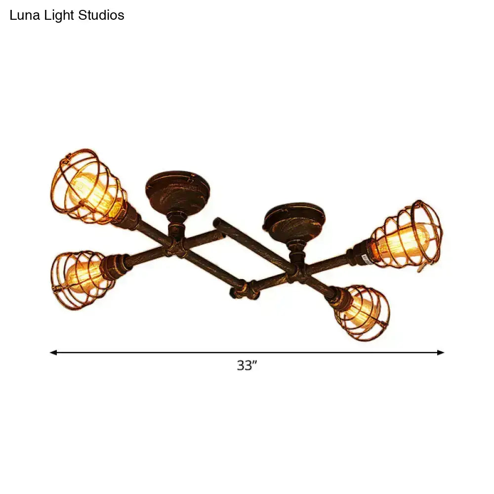 Brass Piping Ceiling Light