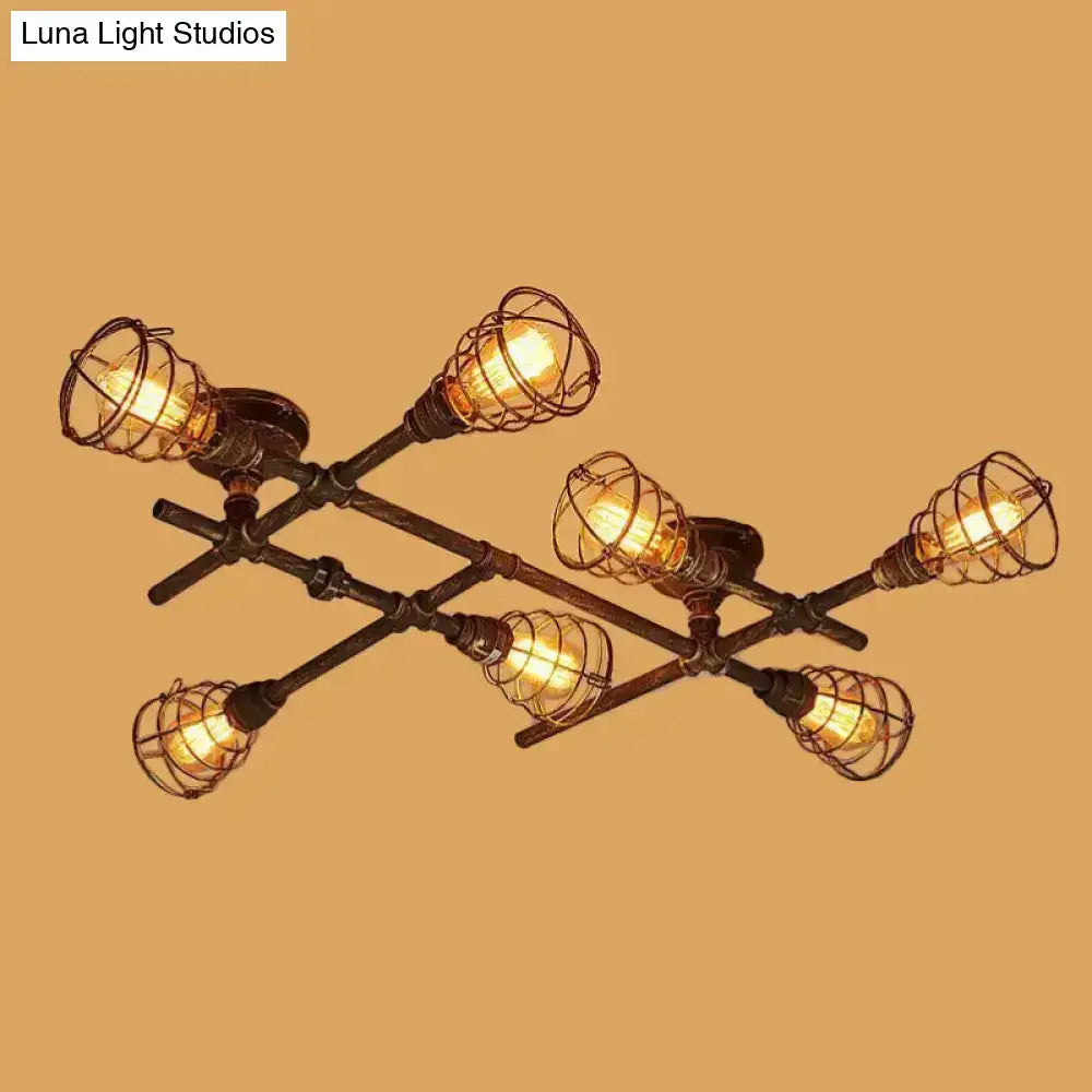 Brass Piping Ceiling Light