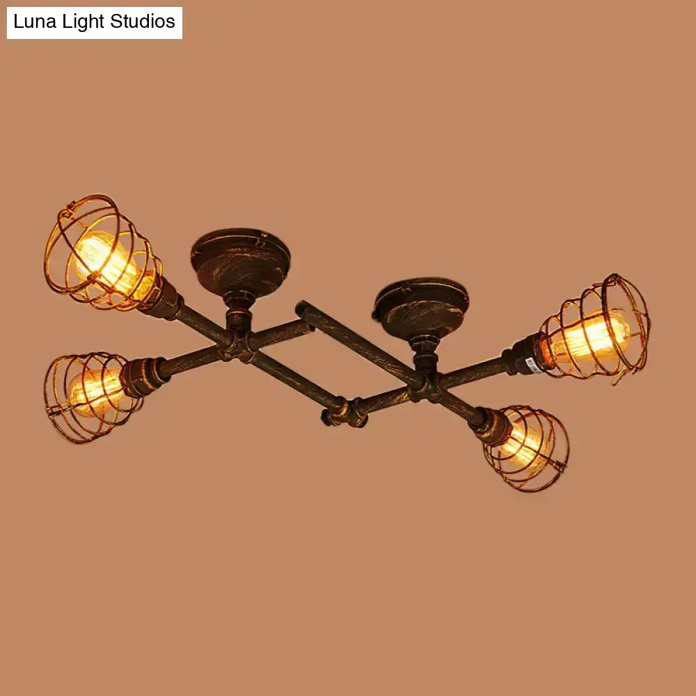 Brass Piping Ceiling Light