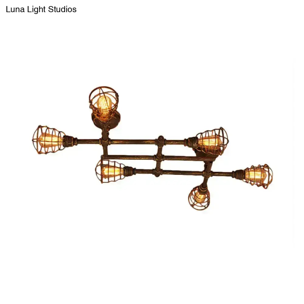 Brass Piping Ceiling Light